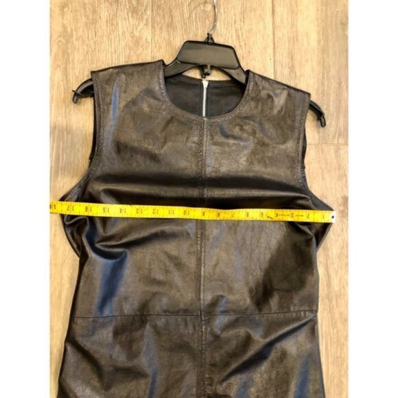 Helmut Lang Open Back black lamb Leather Dress Size 8 - Picture 9 of 12